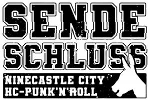 Sendeschluss - Bandlogo "SENDESCHLUSS - Ninecastle City HC-Punk'N'Roll" + Esel